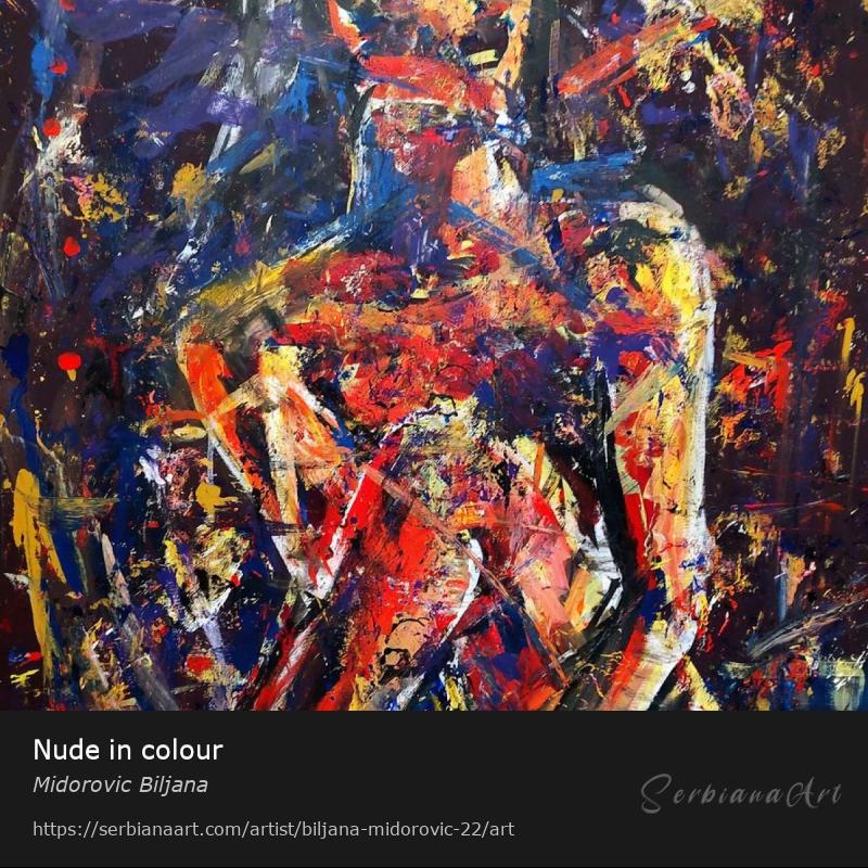 Nude in colour, Acrylic/Cardboard, Midorovic Biljana