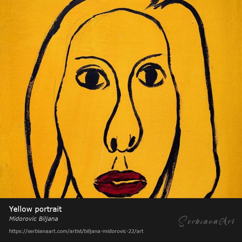 Yellow portrait, Acrylic/Canvas, Midorovic Biljana
