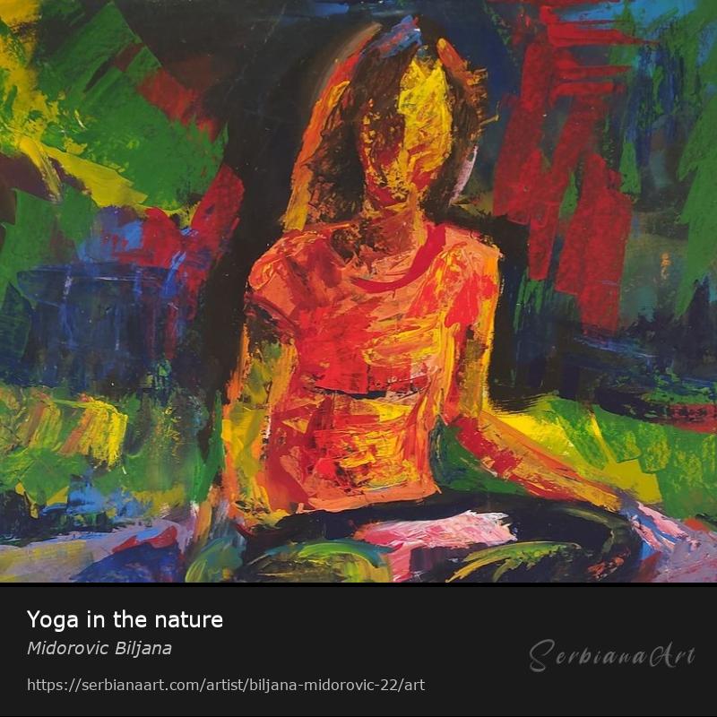 Yoga in the nature, Acrylic/Cardboard, Midorovic Biljana