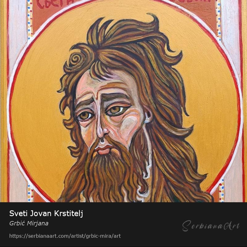 Sveti Jovan Krstitelj, Acrylic/Panel, Grbić Mirjana