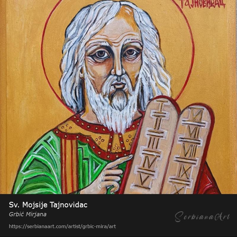 Sv. Mojsije Tajnovidac, Acrylic/Panel, Grbić Mirjana