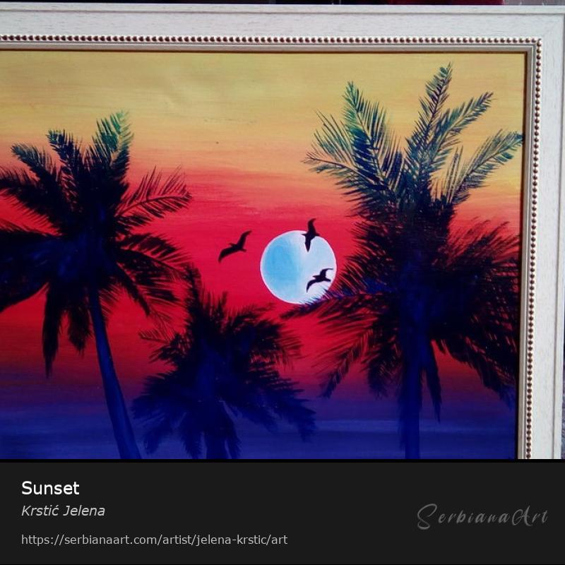 Sunset, Oil/Canvas, Krstić Jelena