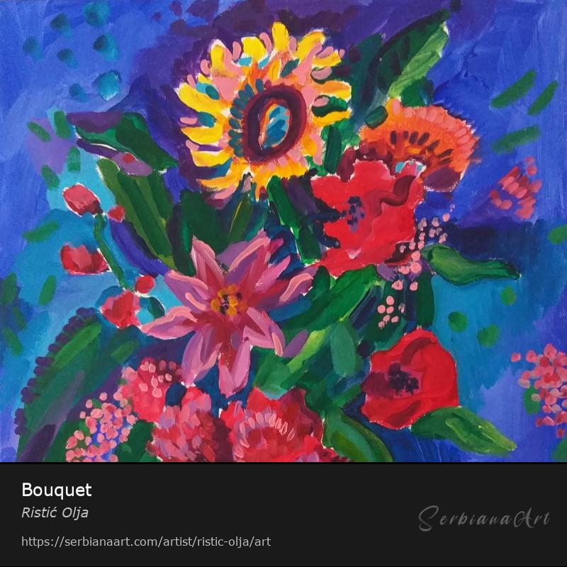 Bouquet, Acrylic/Canvas, Ristić Olja