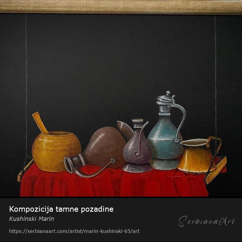Kompozicija tamne pozadine, Oil/Canvas, Kushinski Marin