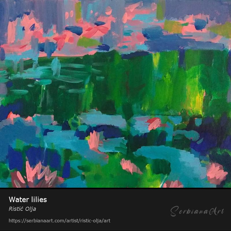 Water lilies, Acrylic/Canvas, Ristić Olja