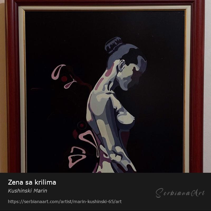 Zena sa krilima, Oil/Canvas, Kushinski Marin