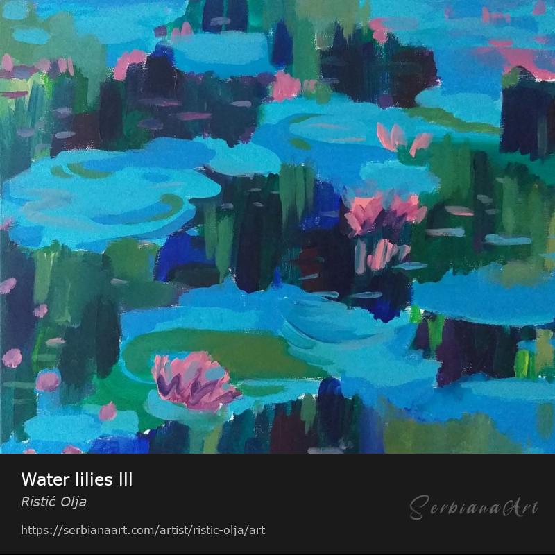 Water lilies lll, Acrylic/Canvas, Ristić Olja