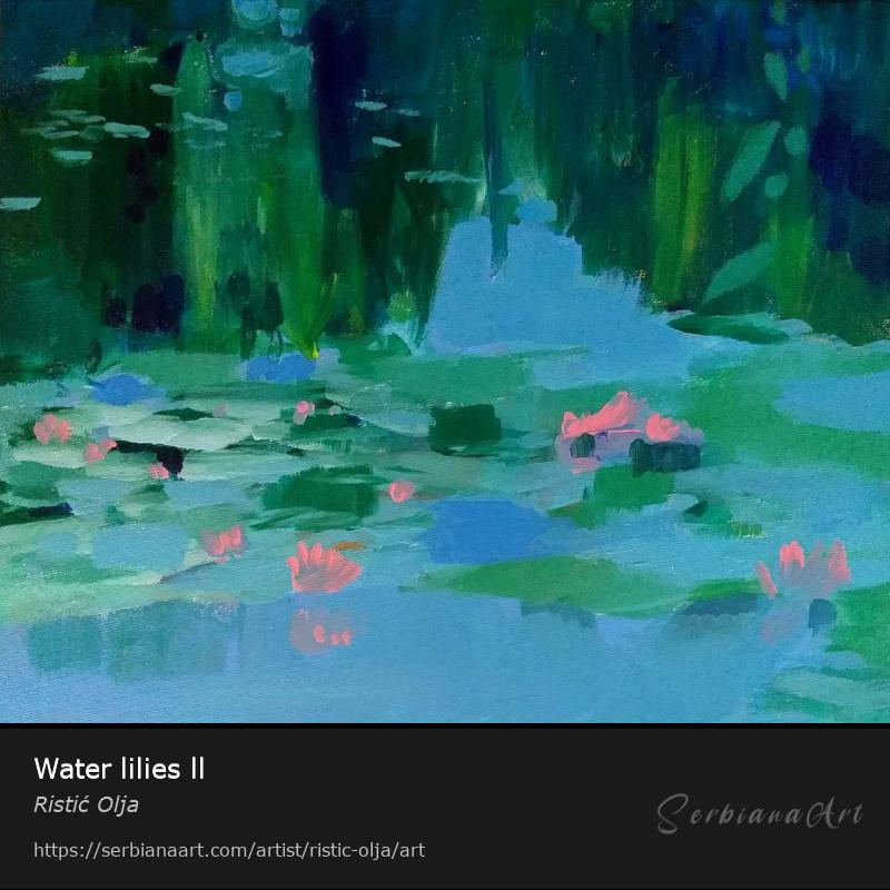 Water lilies ll, Acrylic/Canvas, Ristić Olja