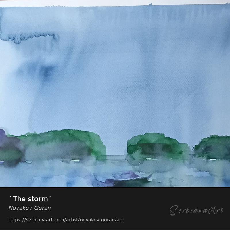 `The storm`, Watercolor/Paper, Novakov Goran