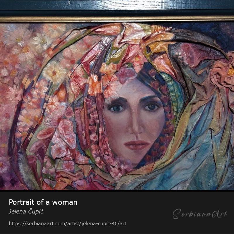 Portrait of a woman, Oil/Hardboard, Jelena Čupić