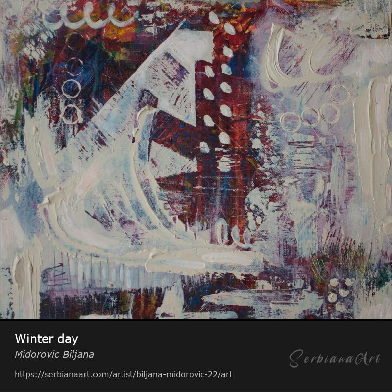 Winter day, Acrylic/Canvas, Midorovic Biljana