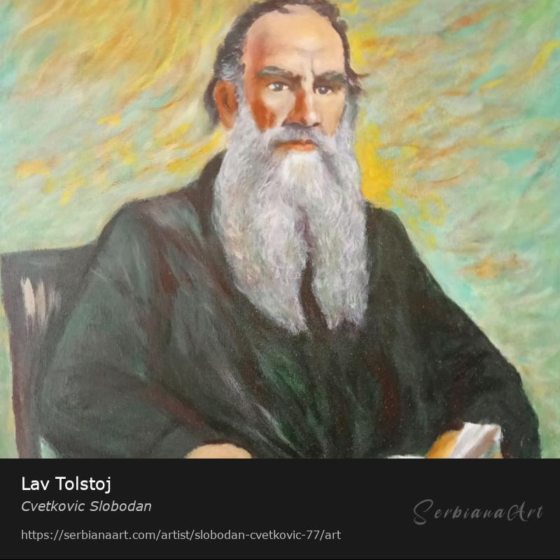 Lav Tolstoj, Oil/Canvas, Cvetkovic Slobodan