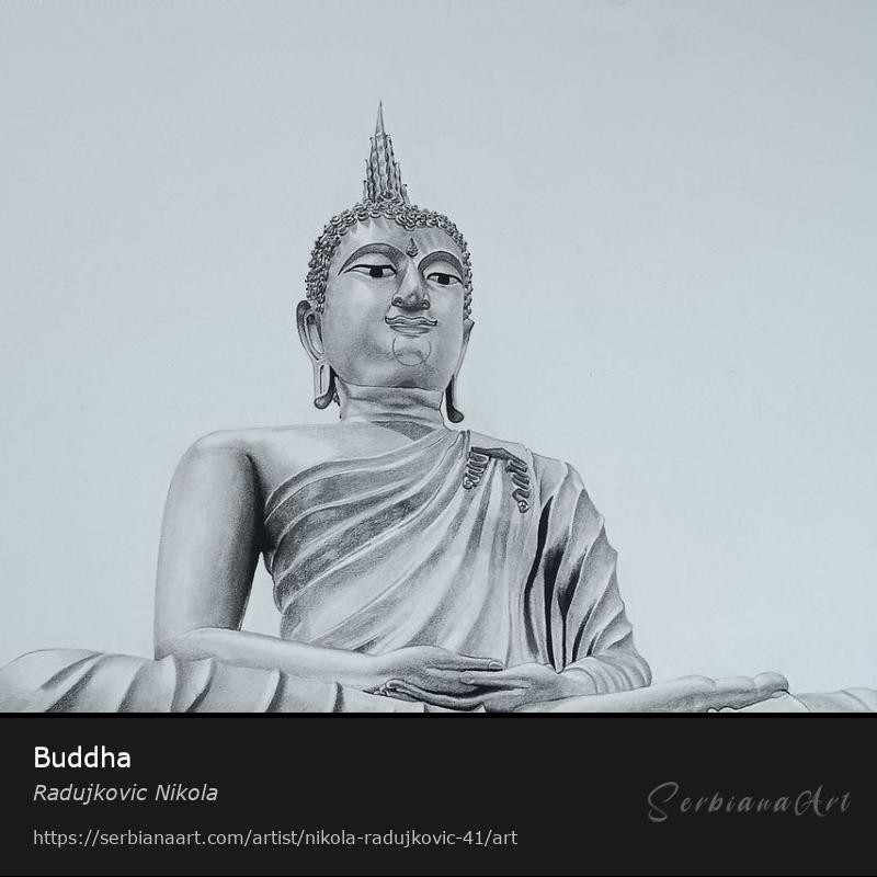 Buddha, Pencil/Paper, Radujkovic Nikola
