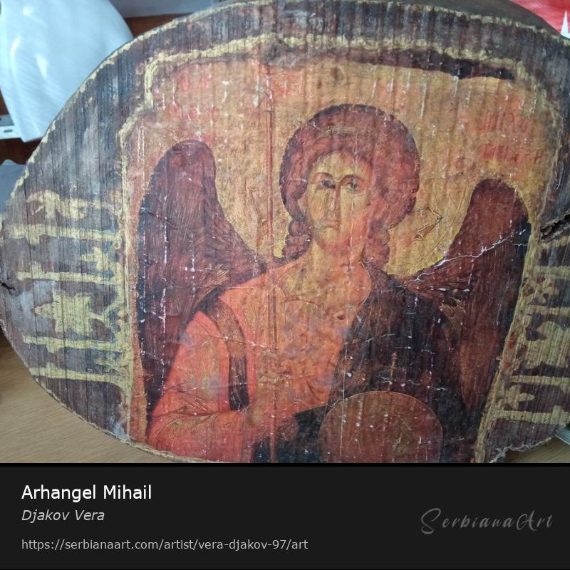 Arhangel Mihail, Sculpture/Wood, Djakov Vera
