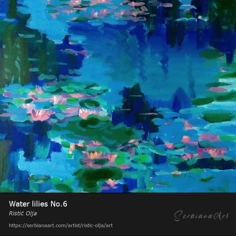 Water lilies No.6, Acrylic/Canvas, Ristić Olja