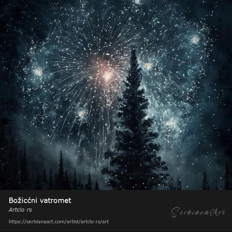 Božicćni vatromet, Digital Art/Canvas, Artclo rs