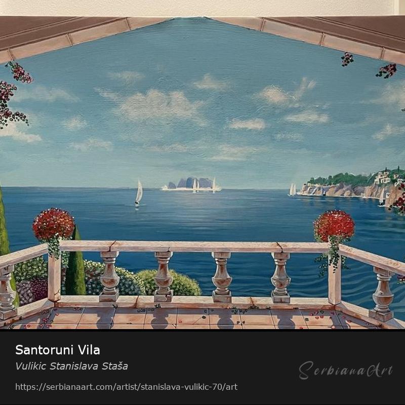 Santoruni Vila, Acrylic/Canvas, Vulikic Stanislava Staša