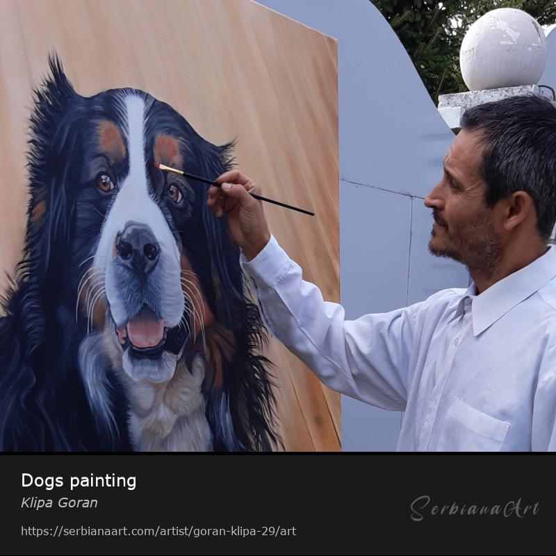 Dogs painting, Oil/Canvas, Klipa Goran