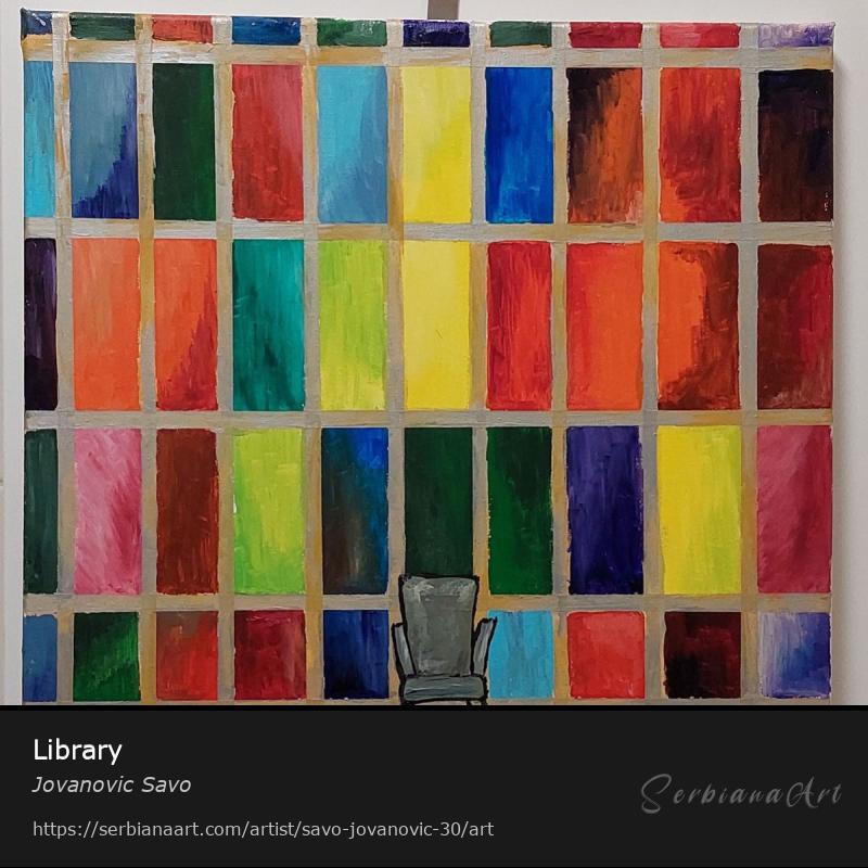 Library, Acrylic/Canvas, Jovanovic Savo