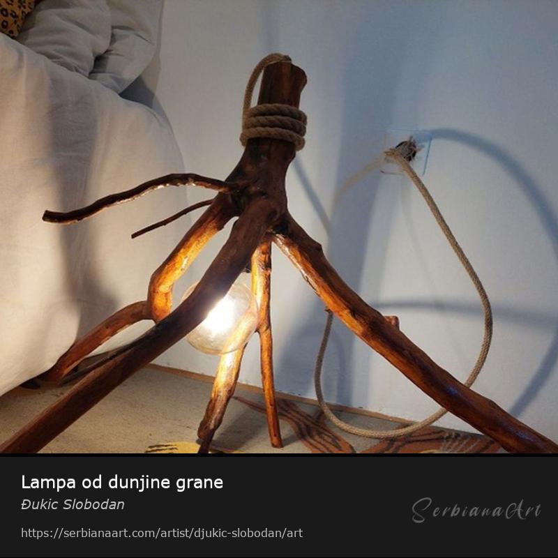 Lampa od dunjine grane, Home decor/Wood, Đukic Slobodan