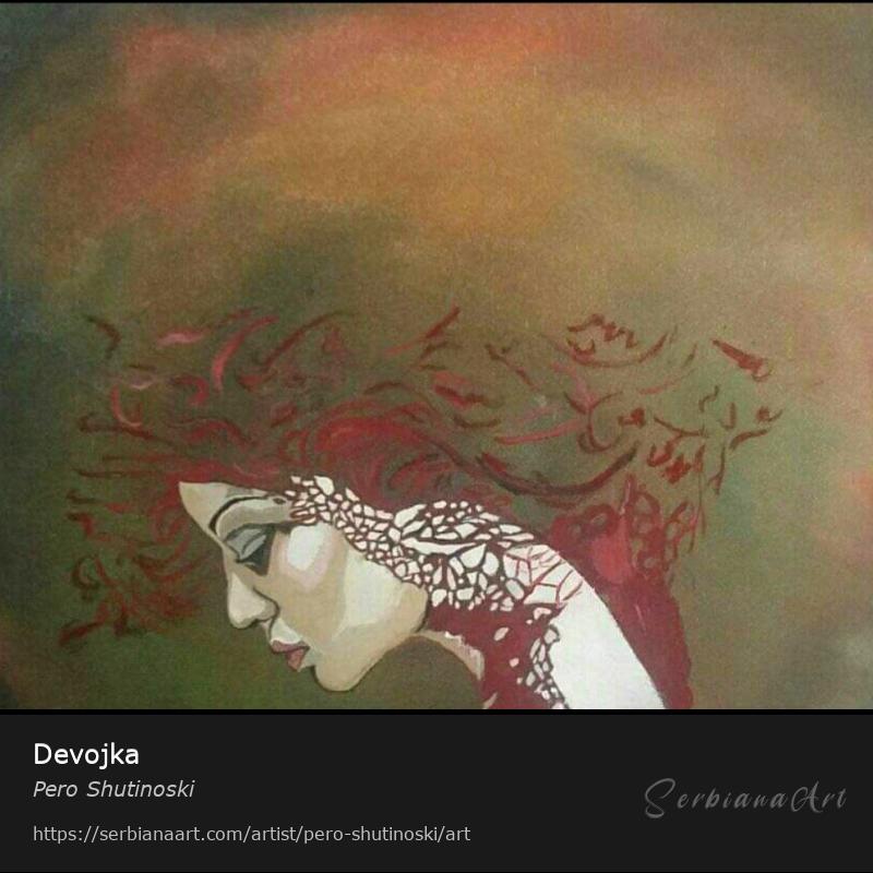 Devojka, Oil/Hardboard, Pero Shutinoski