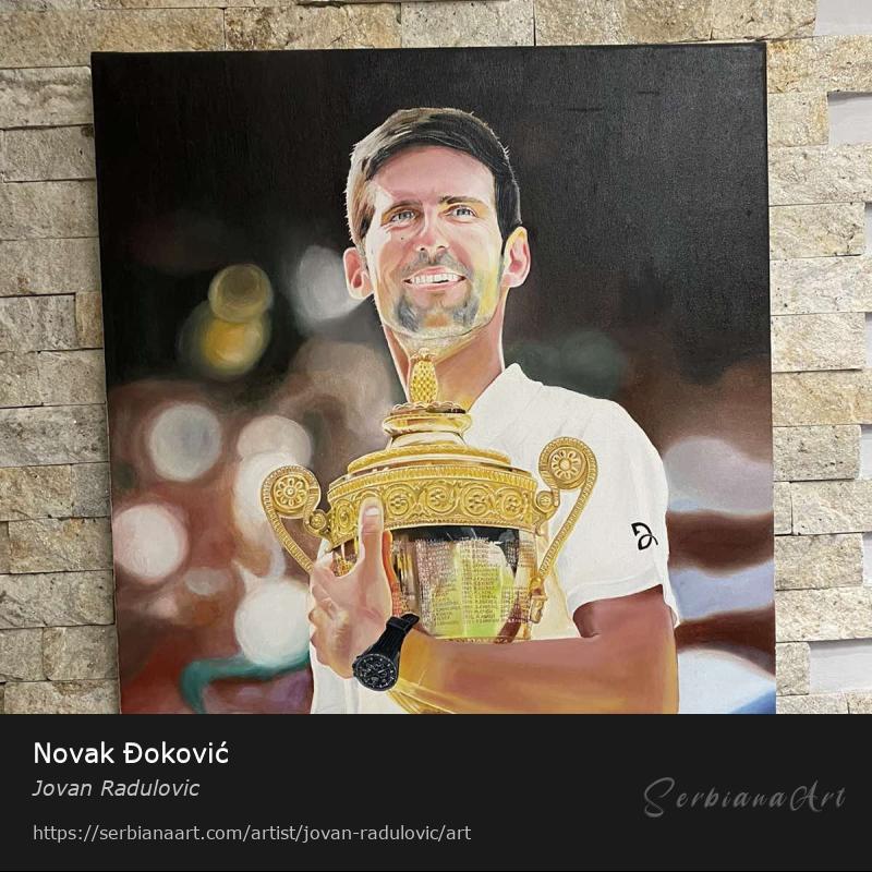 Novak Đoković, Oil/Canvas, Jovan Radulovic
