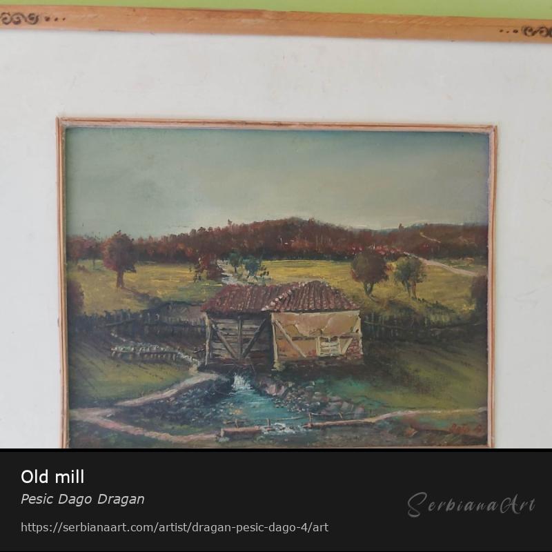 Old mill, Oil/Cardboard, Pesic Dago Dragan