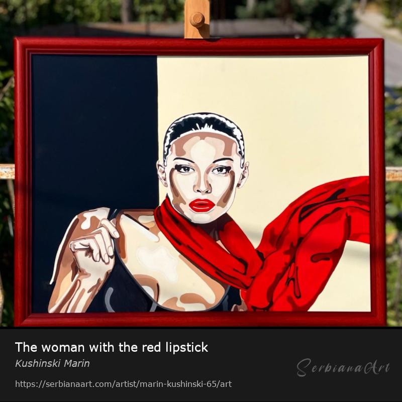 The woman with the red lipstick, Oil/Canvas, Kushinski Marin