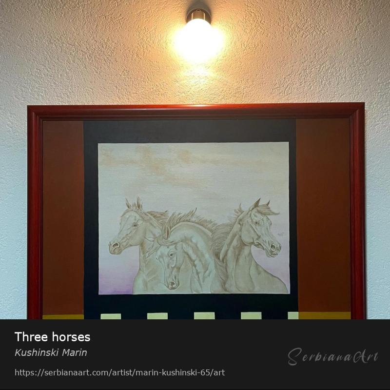 Three horses, Oil/Canvas, Kushinski Marin