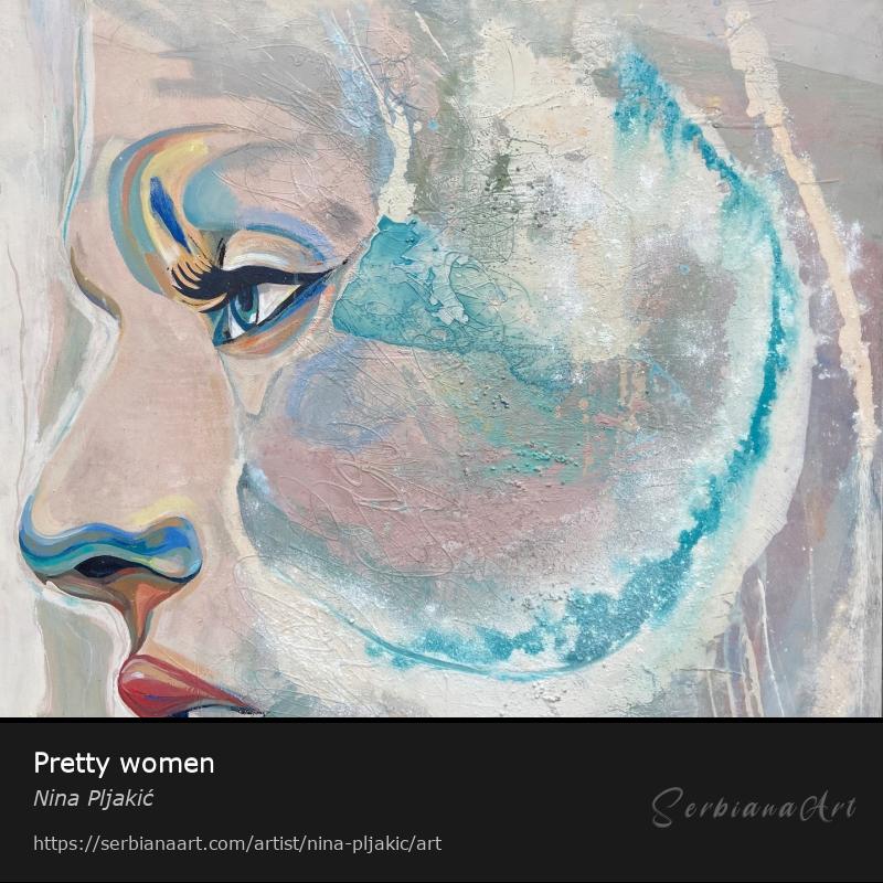 Pretty women, Acrylic/Canvas, Nina Pljakić