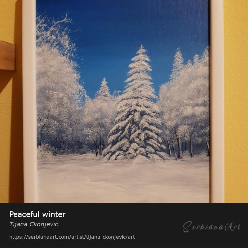 Peaceful winter, Acrylic/Panel, Tijana Ckonjevic