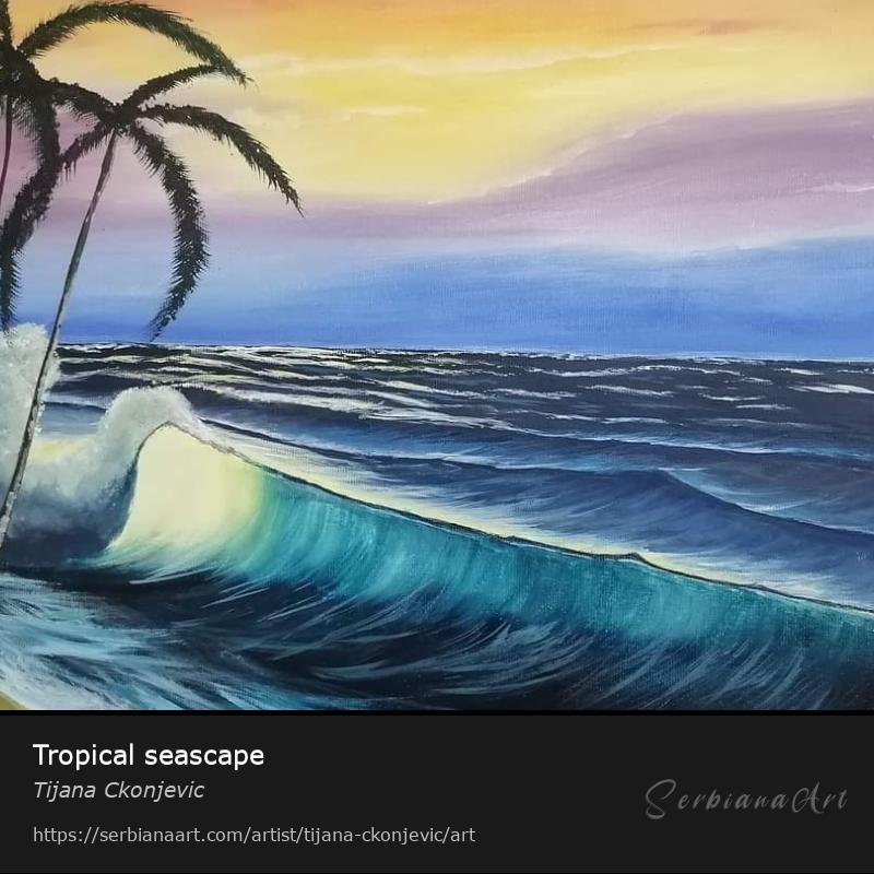 Tropical seascape, Acrylic/Canvas, Tijana Ckonjevic