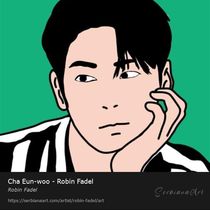 Cha Eun-woo - Robin Fadel, Digital Art/Canvas, Robin Fadel