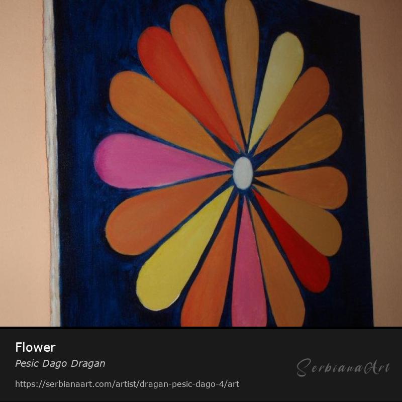 Flower, Oil/Canvas, Pesic Dago Dragan