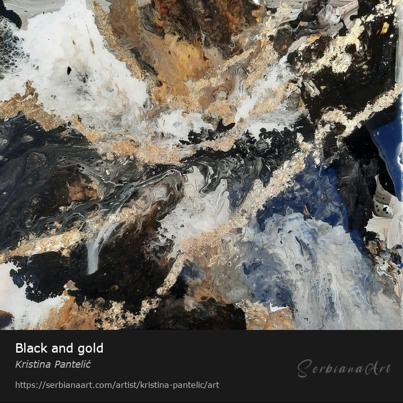 Black and gold, Mixed Media/Canvas, Kristina Pantelić