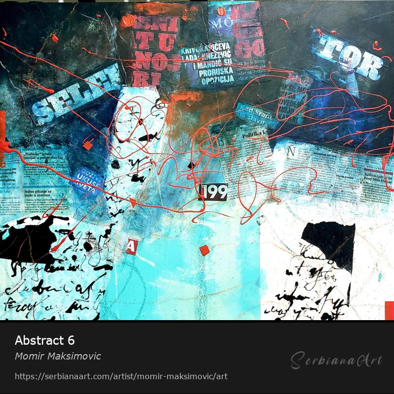 Abstract 6, Acrylic/Hardboard, Momir Maksimovic
