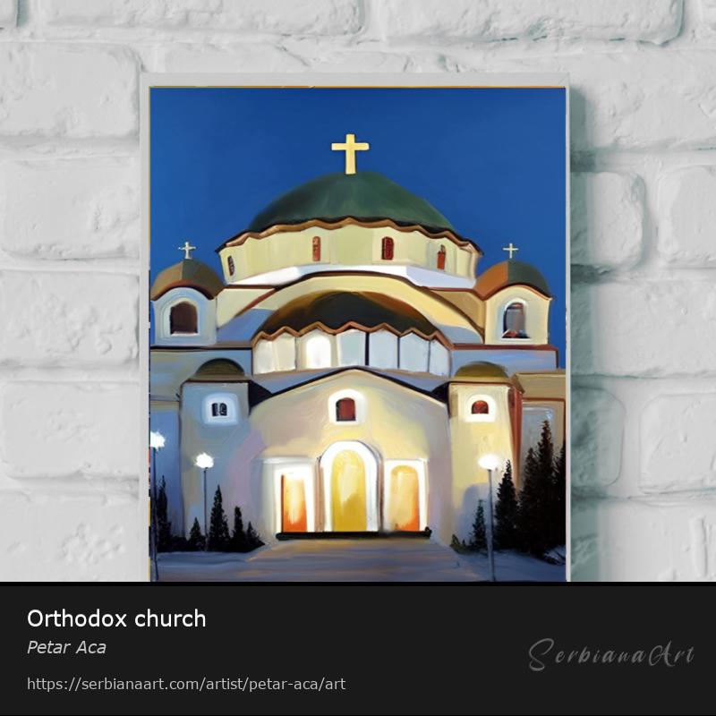 Orthodox church , Mixed Media/Canvas, Petar Aca