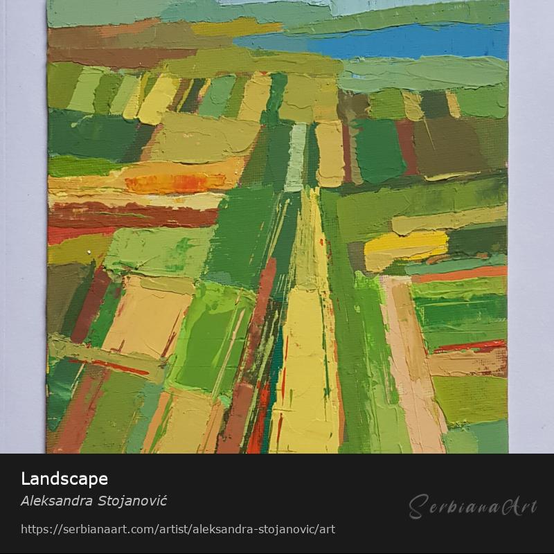 Landscape, Acrylic/Canvas, Aleksandra Stojanović