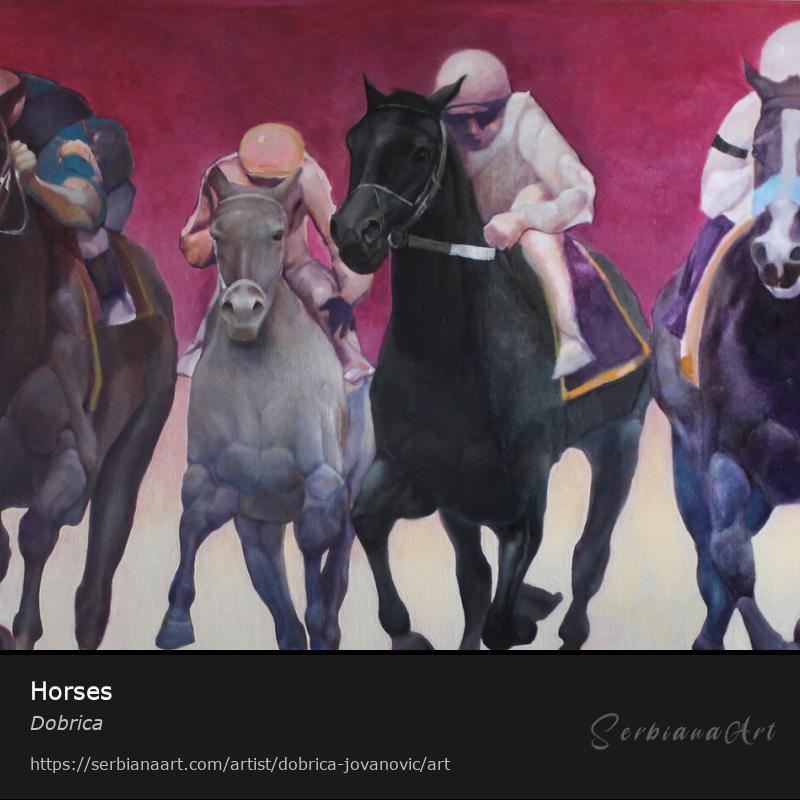 Horses, Oil/Canvas, Dobrica