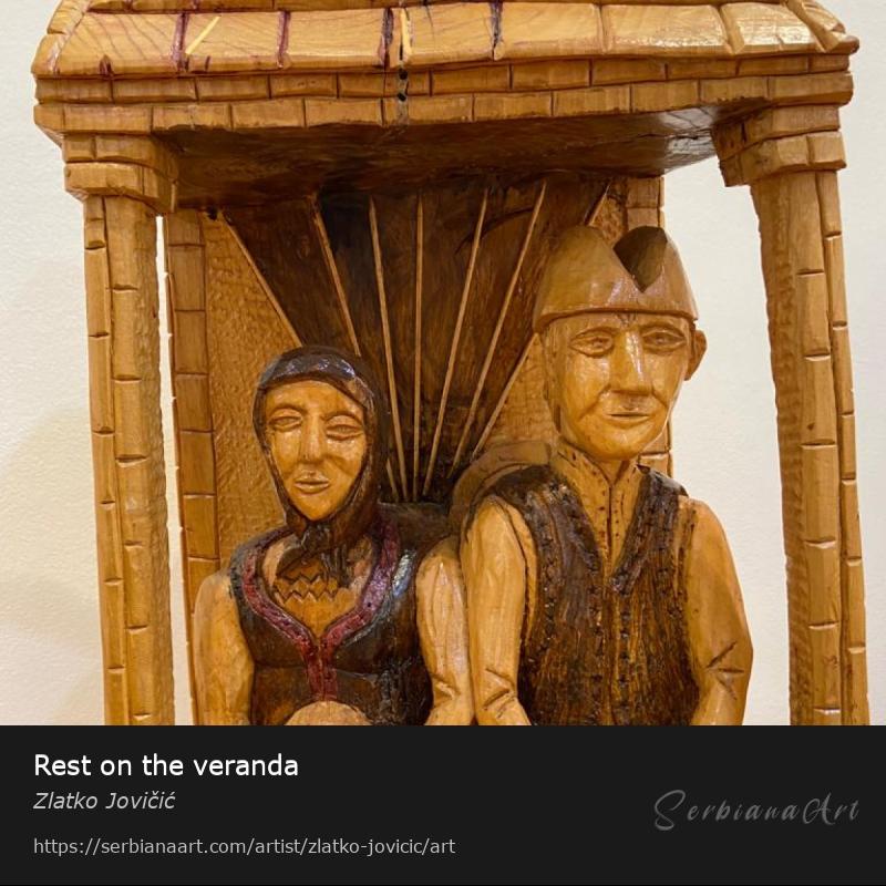Rest on the veranda, Sculpture/Wood, Zlatko Jovičić