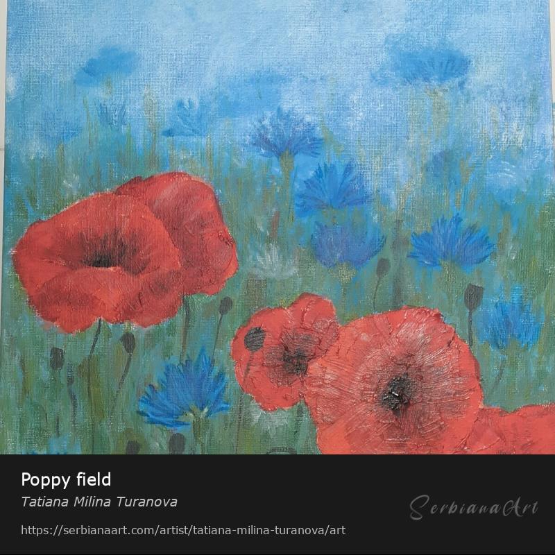 Poppy field, Acrylic/Canvas, Tatiana Milina Turanova