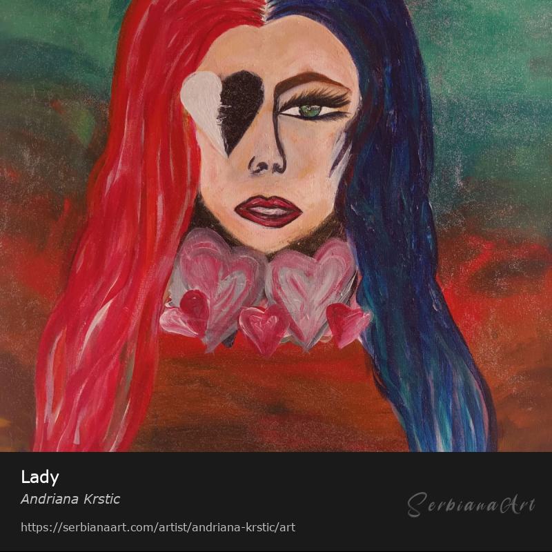 Lady, Mixed Media/Canvas, Andriana Krstic
