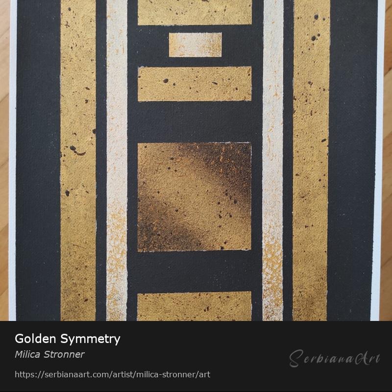 Golden Symmetry, Acrylic/Canvas, Milica Stronner