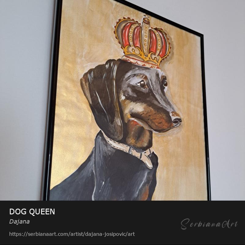 DOG QUEEN, Watercolor/Paper, Dajana