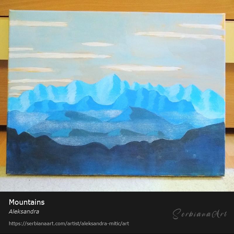 Mountains, Acrylic/Canvas, Aleksandra