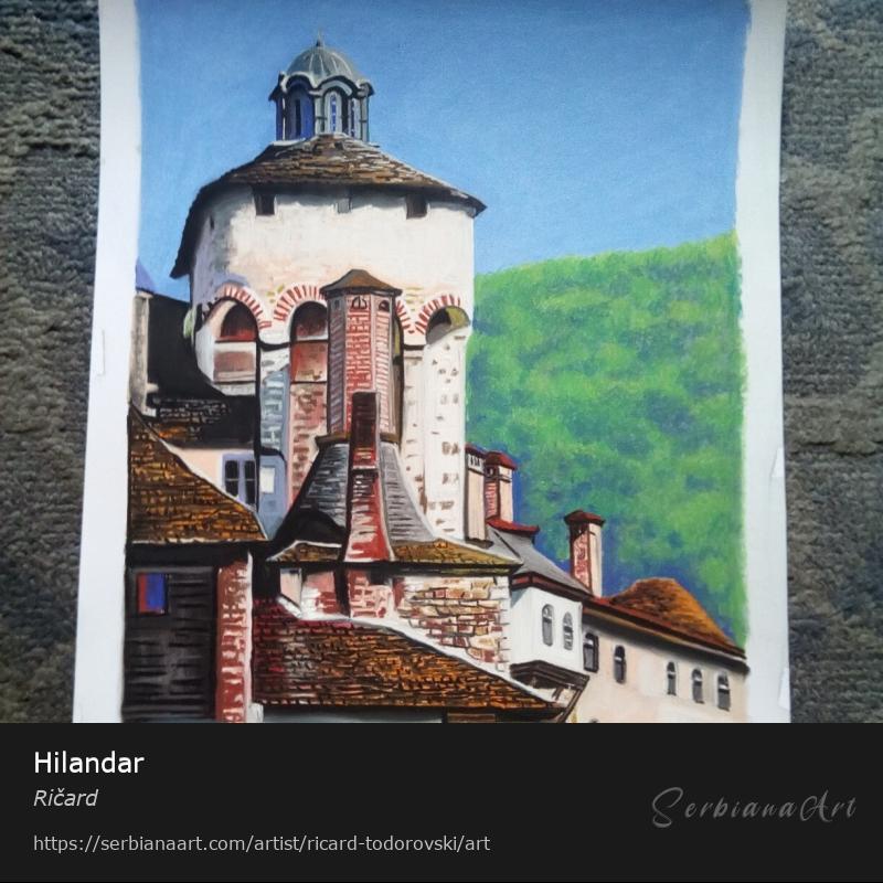 Hilandar, Pastel/Paper, Ričard