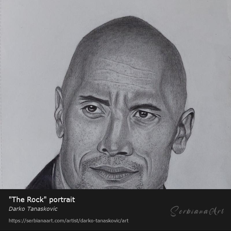 "The Rock" portrait, Pencil/Paper, Darko Tanaskovic