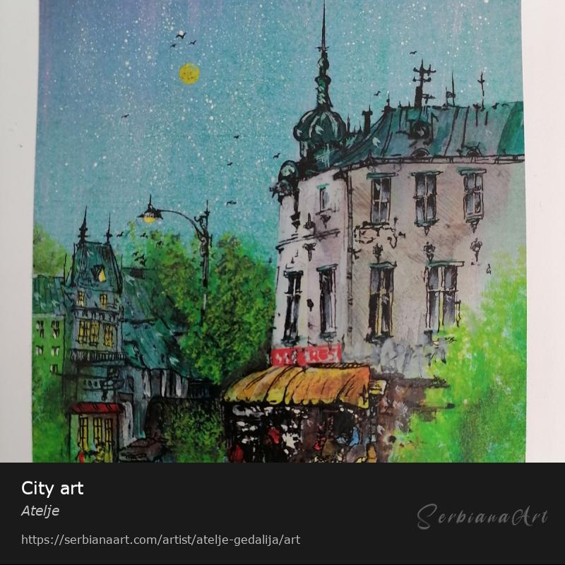 City art, Mixed Media/Paper, Atelje 