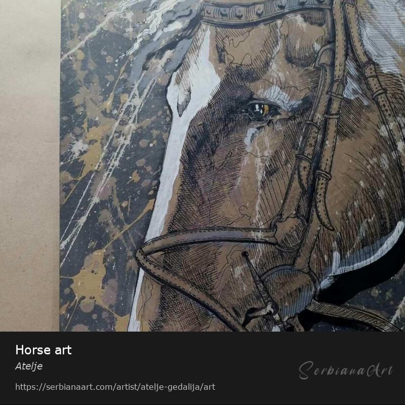 Horse art, Mixed Media/Paper, Atelje 