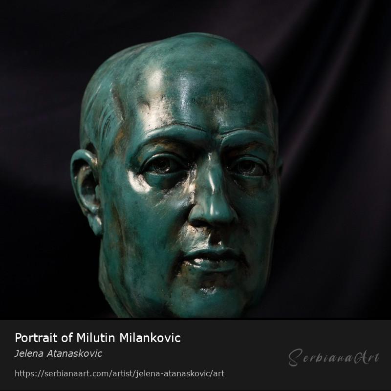 Portrait of Milutin Milankovic, Sculpture/Gypsum, Jelena Atanaskovic